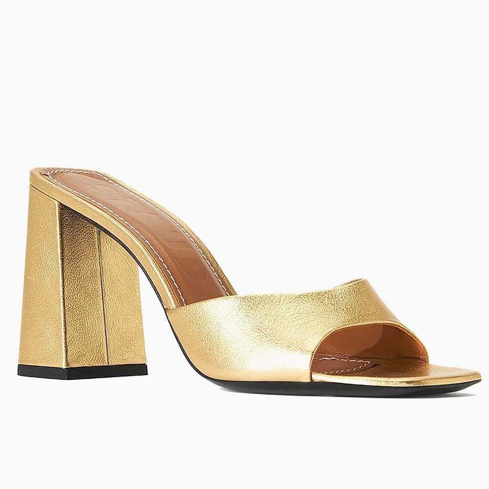 STAUD Sloane 95MM Metallic Leather Sandals